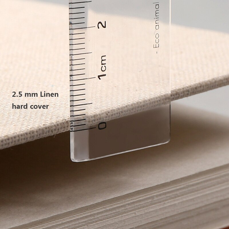 Retro Spiral Blank Sketchbook Hardcover Linen 120pages 160GSM Paper Refillable Painting Graffiti Sketch Book School Stationery