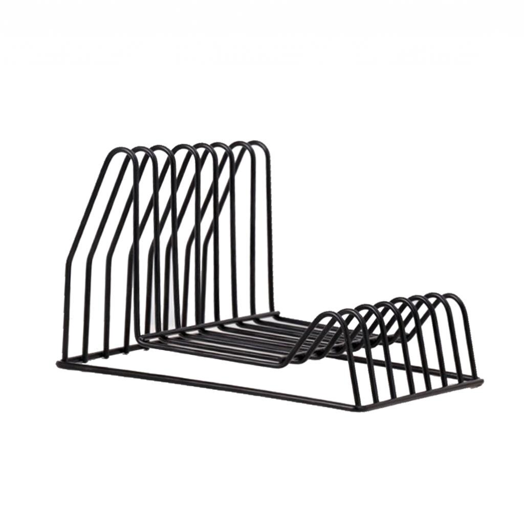 Organizador de archivos Irregular/triangular, colección de cables, estante de almacenamiento de hierro para escritorio, estantería, soporte para revistas para decoración del hogar y oficina: B Black