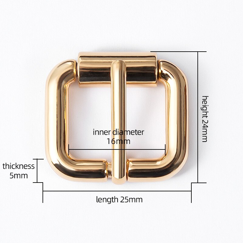 WUTA D Tail Hook Buckle D Ring Lobster Clasp Metal Roller Pin Buckle DIY Accessories for LV Bag Strap Belt Dog Collar 1 Piece: Buckle-Gold 16mm