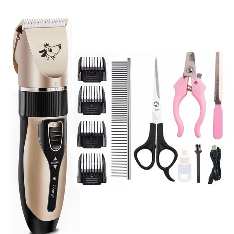 Huisdier Elektrische Tondeuse Oplaadbare Low-Noise Usb Kappers Set Hond Scheren Elektrische Kat Hond Haar Trimmer Grooming Cutter