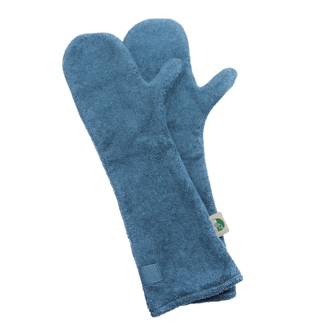 Pet Drying Gloves Bathing Bathrobe Towel Cleaning Glove Super Absorbent Pet Drying Mitts Microfiber for Massaging Dog Cat Horses: bule