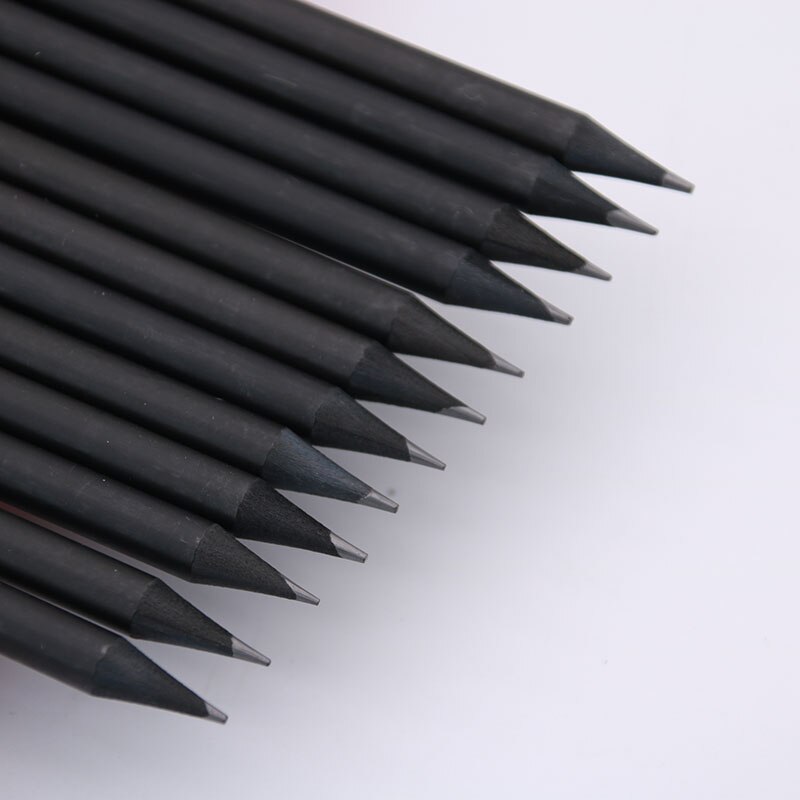 ! 12 Pieces Black Wooden Pencil HB Drawing Writing With Pencil Pencil Childrens Office Writing Supplies