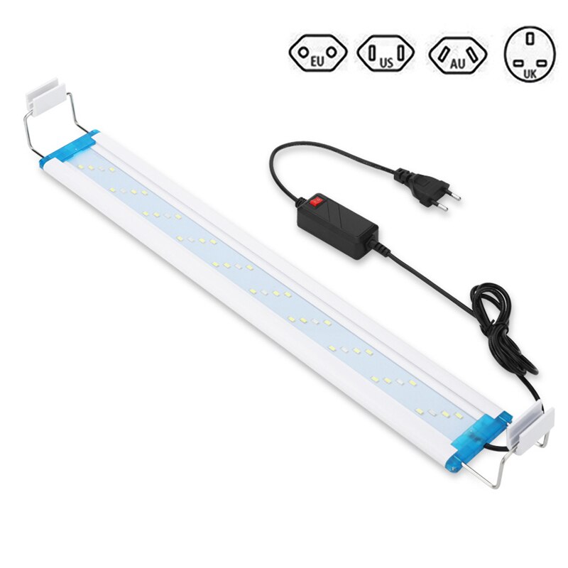 Aquarium LED light fish tank ornamental landscaping aquatic plants LED light expandable 18-75cm waterproof clip-on light110V220V