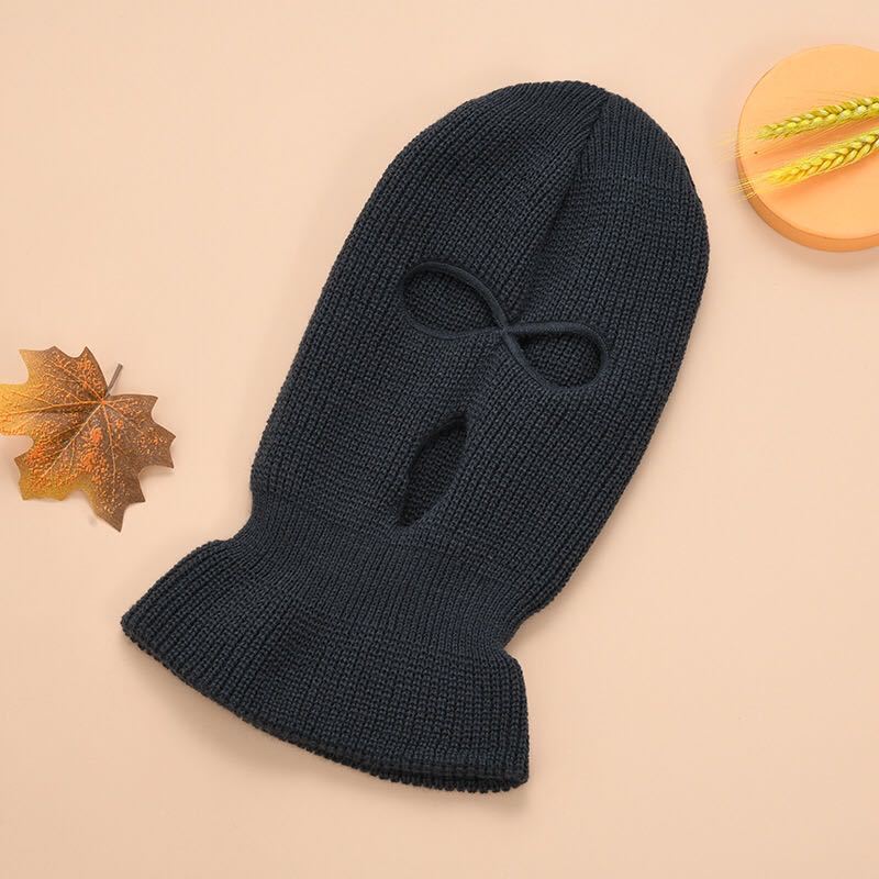 Saki máscara de malha capa protetora de inverno balaclava máscara facial completa para o inverno esportes ao ar livre cs inverno três 3 buraco chapéu de malha balaclava: 19