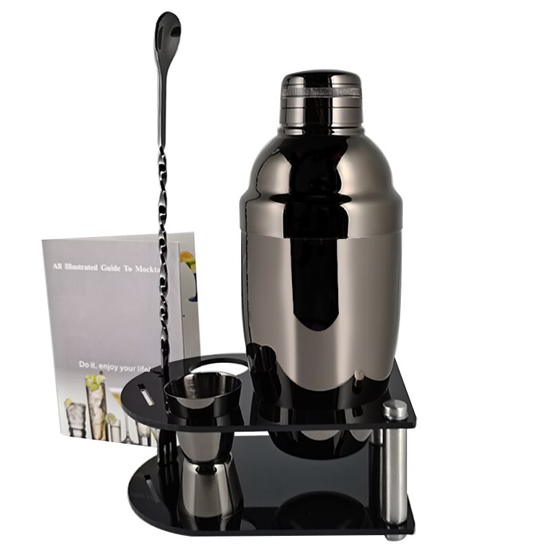 Stainless Steel Cocktail Shaker Set 550/750ml With 15/30ml Measuring Cup Jigger Kit Wine Spoon Strainer Muddler Bar Tools