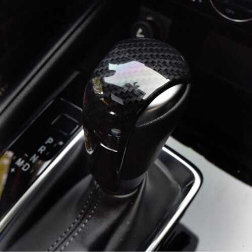 Perilla de palanca de cambios de coche de fibra de carbono, Panel de Control, cubierta de marco de cabeza de engranaje, pegatina embellecedora para Mazda Cx-5 Cx5 Cx 5 , accesorios