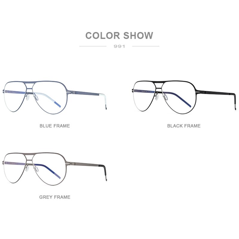 Montatura per occhiali da vista in lega FONEX uomo 2020 nuova montatura per occhiali da vista per miopia ottica pilota occhiali da vista coreani senza viti 991
