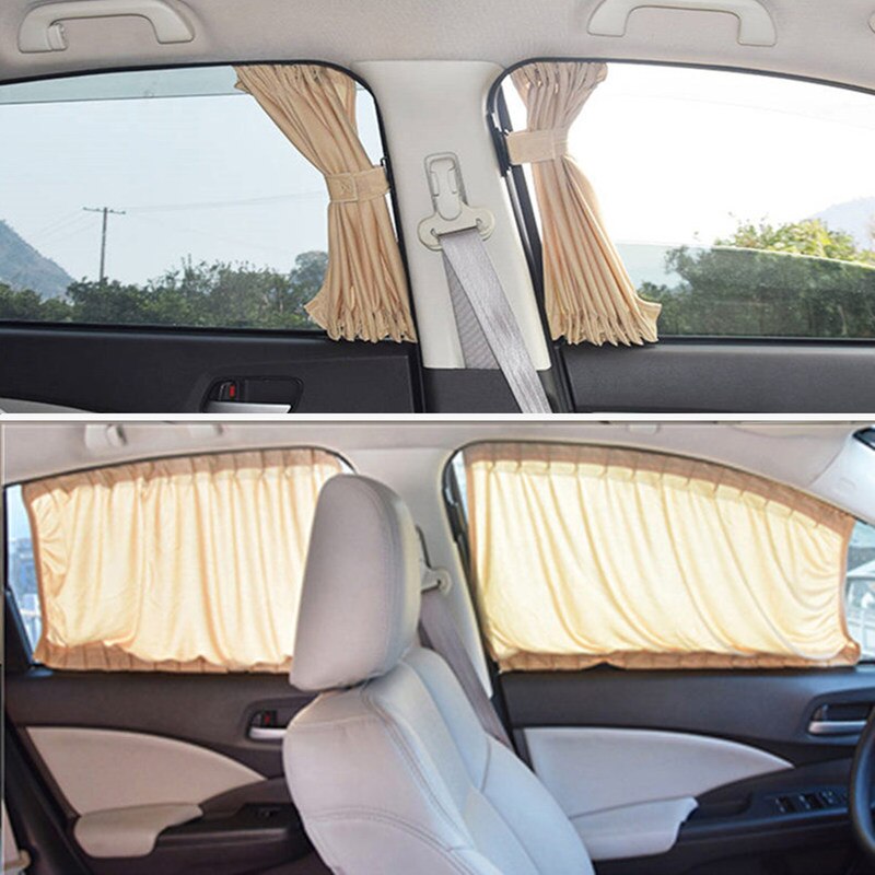 A2pcs/set Aluminum Alloy Elastic Car Side Window Sunshade Curtains Auto Windows Curtain Sun Visor Blinds Cover car-styling S,M,L