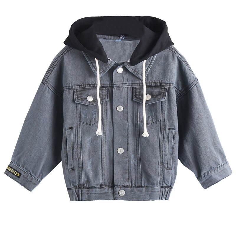Hooded Jean Spring Autumn Coat Outerwear Top Children Clothes Kids Costume Teenage School Boy Clothing