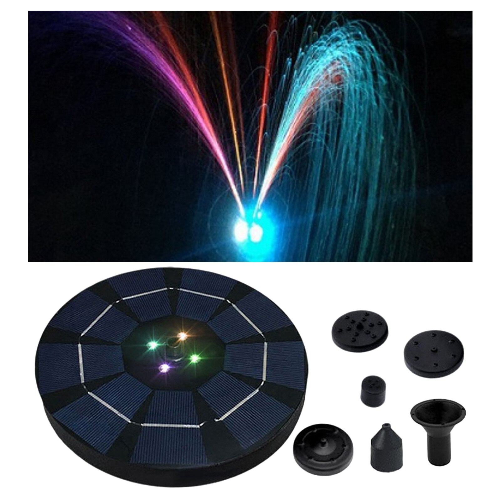 Circle Solar Power Water Floating Fountain Pump Free Standing Built-in Battery for Bird Bath Garden Pool Fish Tank Lawn: 3W 3.7V