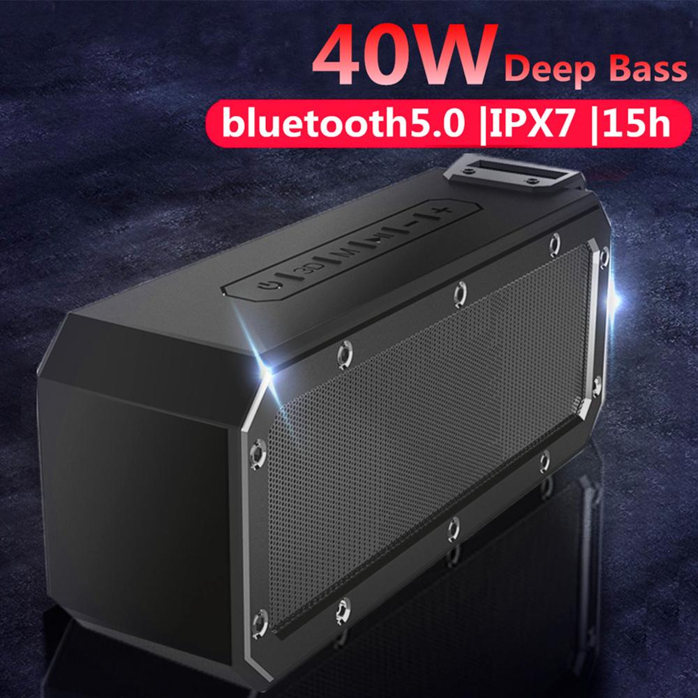Bluetooth Speaker 40W Draagbare Kolom Bluetooth Soundbar voor Computer Super Bass Stereo Waterdicht Schokbestendig Boom Box 15 Uur