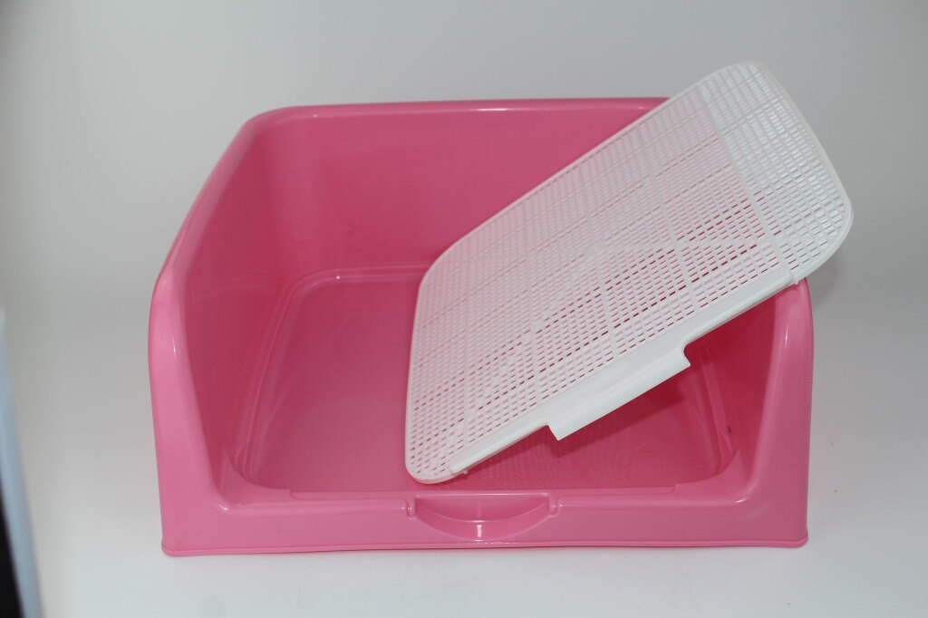 Draagbare Hond Wc, Honden Indoor Training Honden-Wc Dubbele Mobiele Plastic Te Schoon Teddy Dierbenodigdheden: Roze