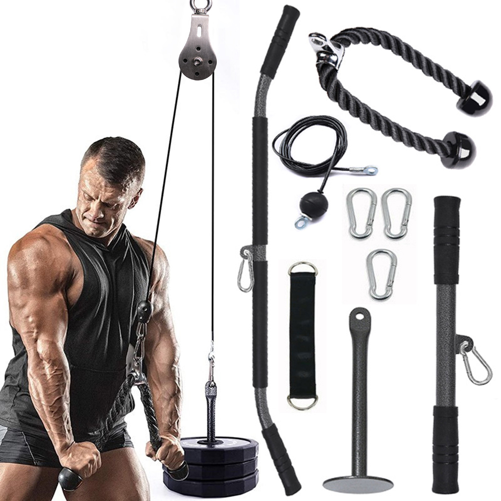 Poulies de Fitness DIY en Fil d'Acier Rotatif, Rouleau Coulissant, Musculation, Multifonctionnel, Machine de bug astique à Domicile