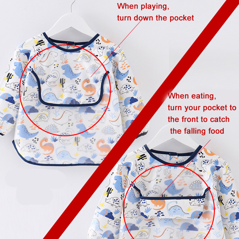 Infant Essen Kinder Zeichnung Lange Kurzarm Schürze Baby Bandana Lätzchen Nette Cartoon Lätzchen Wasserdichte Baby Selbst Fütterung Bib