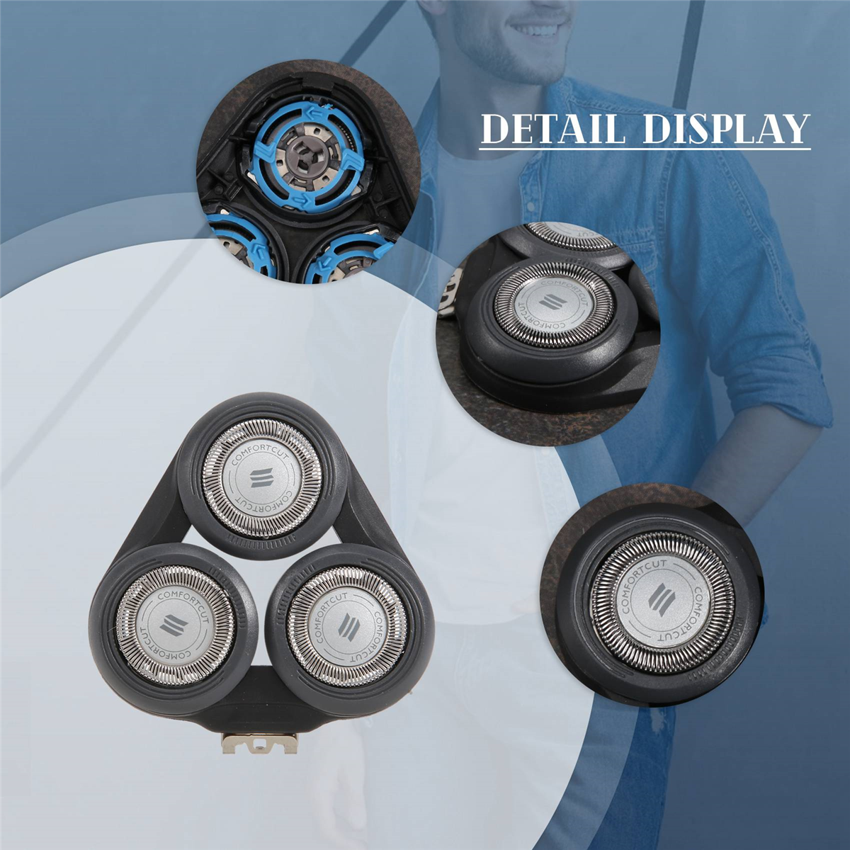 Ersättningsrakhuvud för  s5000 s5370 s5571 s5420 s5140 s5078 s5077 s5050 s5082 s5380 s5400 blad - svart