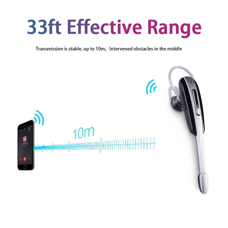 Kebidu fone de ouvido sem fio portátil, estéreo, esportivo, de negócios, com microfone para smartphone, bluetooth