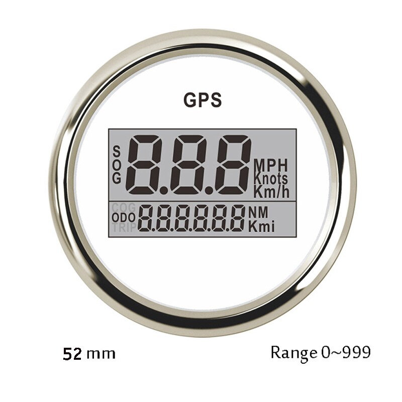 52mm ATV Digital GPS Speedometer Odometer for Boat Car Motorcycle Marine LCD Display Mile Per Hour knots Meter 12V 24V: WS Red Light