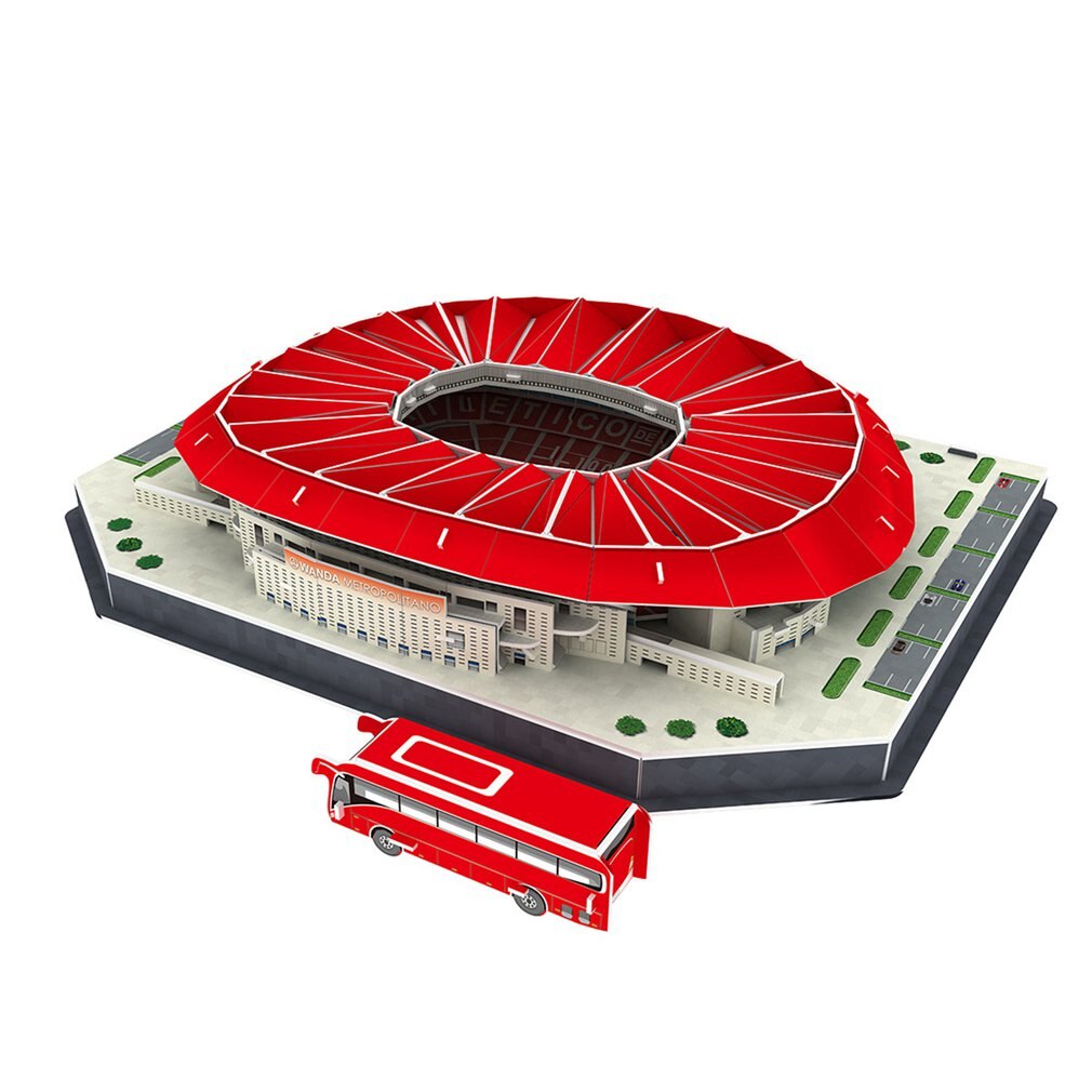 FAI DA TE 3D Jigsaw Puzzle Del Mondo Stadio di Calcio di Calcio Europeo Parco Giochi Costruzione del Modello Assemblato Giocattolo Di Puzzle Per I Bambini: Brown