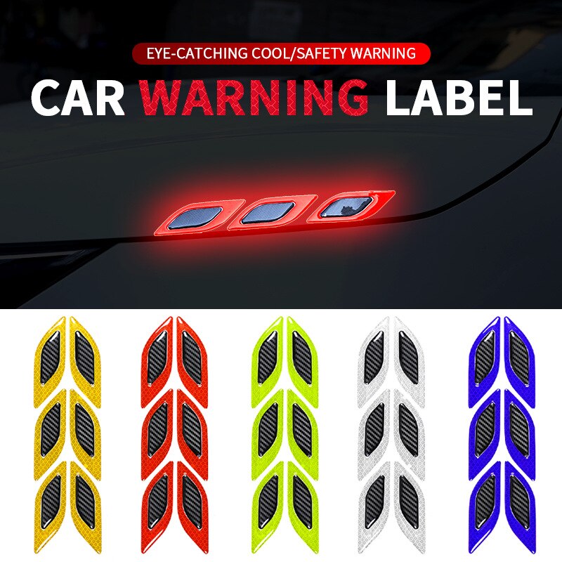 Auto Anti-kollision streifen kotflüGel reflektierende aufkleber seite Luft Auslauf leuchtend warnung reflektierende aufkleber Auto reflektierende aufkleber