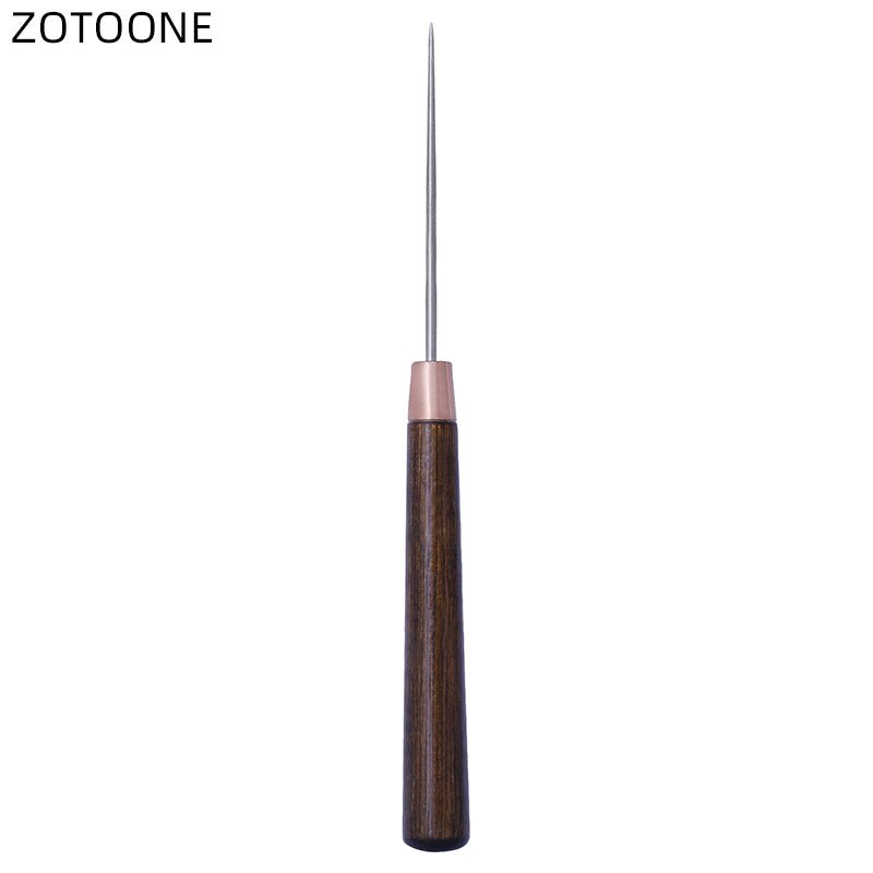 ZOTOONE 1Pc pointu couture manche en bois Awl cône droit simple gourde Awl perceuse positionnement bricolage à la main couture tailleur outils D