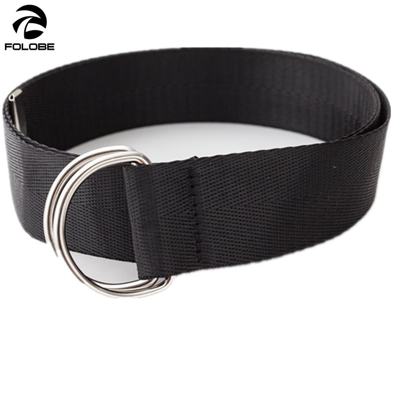 FOLOBE Women Unisex Belt Solid Canvas Belts Woven Female Fabric Waistband White Black Red Yellow Men