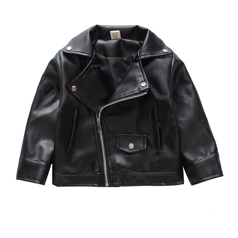 Chaquetas de cuero para niños, a la Chaqueta corta, abrigos de cuero PU para niños pequeños, novedad de otoño,: 6 años