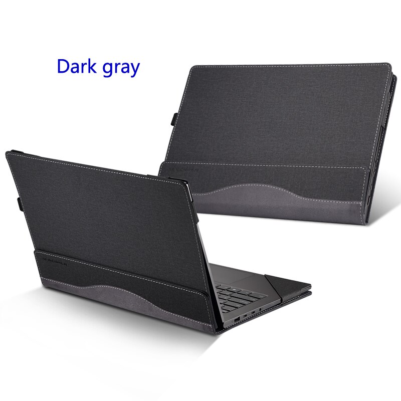 Laptop Case For HP Pavilion x360 Convertible Model 14-dy Series 14 Inch Unisex Patchwork PU Leather Laptop Protective Cover: dark gray