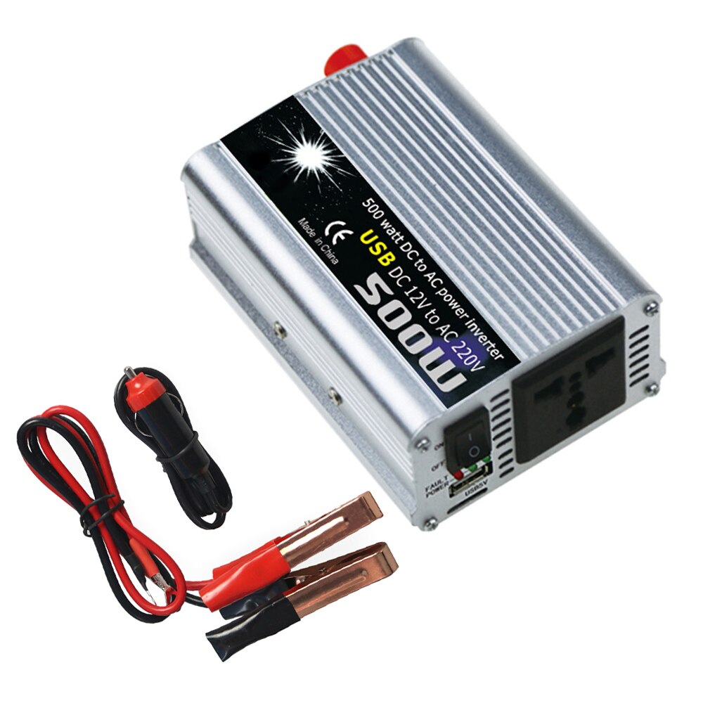 Tehoinvertteri ajoneuvon tehomuunnin yleinen modifioitu siniaalto 500w dc 12v to 220v ac