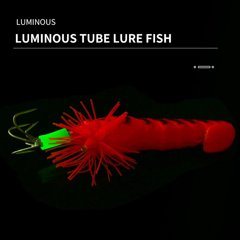FSDZSO appât de calmar crochet de calmar leurres de crevettes en bois gabarits appât de seiche Simulation réaliste Silicone poulpe appât pêche