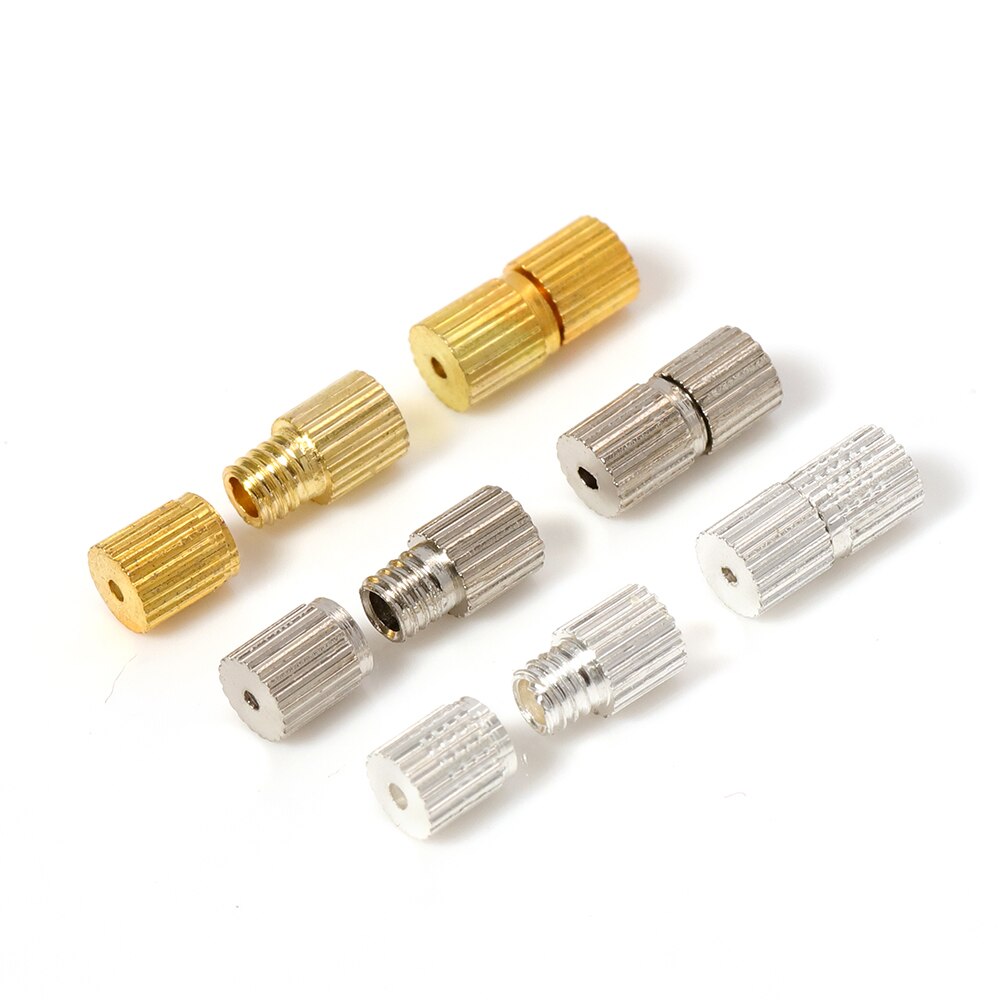 50 stks/partij 7x3mm Schroef Sluitingen Connector Ketting Hoofd Cilinder Touw Cap Gesp Sluiting voor DIy Ketting Armband sieraden Maken