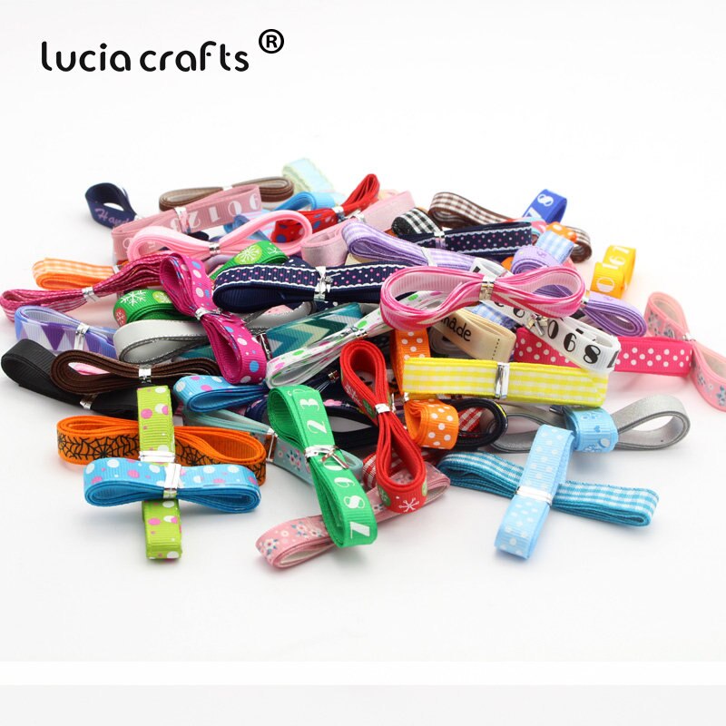 Lucia Ambachten 10 Yards/Lot Willekeurige Gemengde Gedrukt Grosgrain Linten Diy Handgemaakte Cadeau/Wikkelen/Haar Boog Satijn materialen T0202: Style 1  10mm