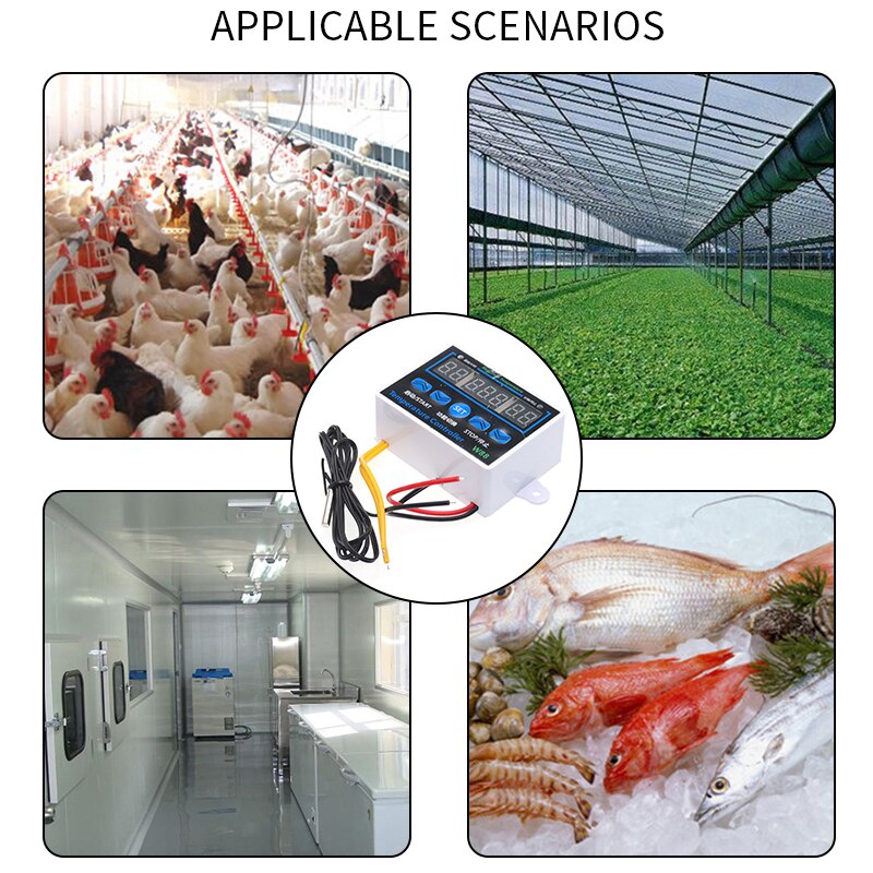 12V 220V LED Digital Temperature Controller Thermostat Thermoregulator Sensor Meter Incubator Fridge Heating Cooling