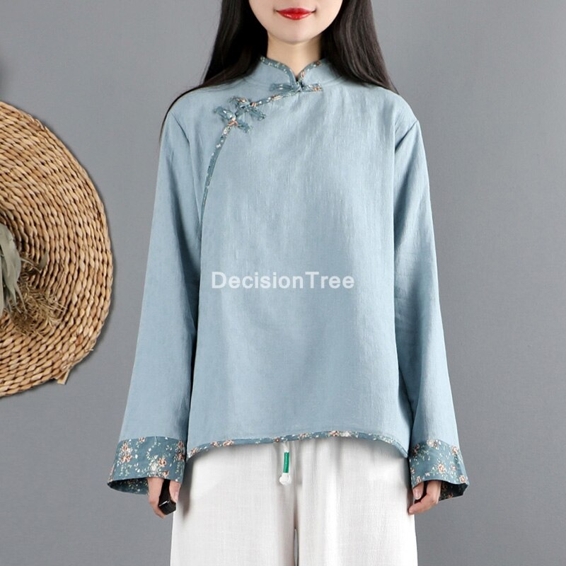 woman's chinese traditional blouse shirt ancient chinese cheongsam qipao blouse tops chinese style cheongsam blouse: color3