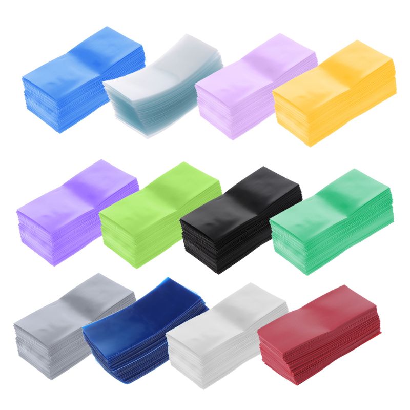 100Pcs/Bag 18650 Lithium Battery Encapsulation Tube PVC Heat Shrink Tubing Wrap Battery Cover Skin Insulation Film