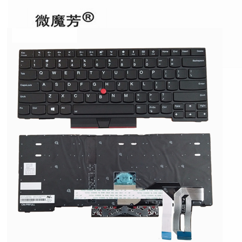 Backlit English keyboard for Lenovo Thinkpad E480 E485 L480 L380 T490 E490 E495 L490 T495 yoga L390 T480S P43S 01YP360 US: With Backlit