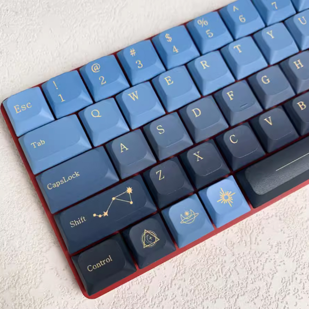 JWA-Capuchons de touches MX PBT ultra-minces, profil bas, océan nickel é d'étoiles, 61/64/75/87/96