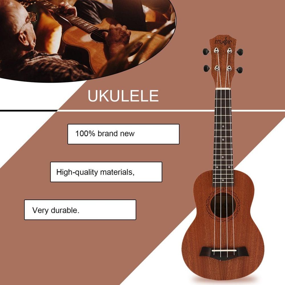 Electric Ukulele Guitar 21 Inch Soprano Acoustic 4 Strings Ukelele Guitarra Handcraft Wood White Guitarist Mahogany Plug-in