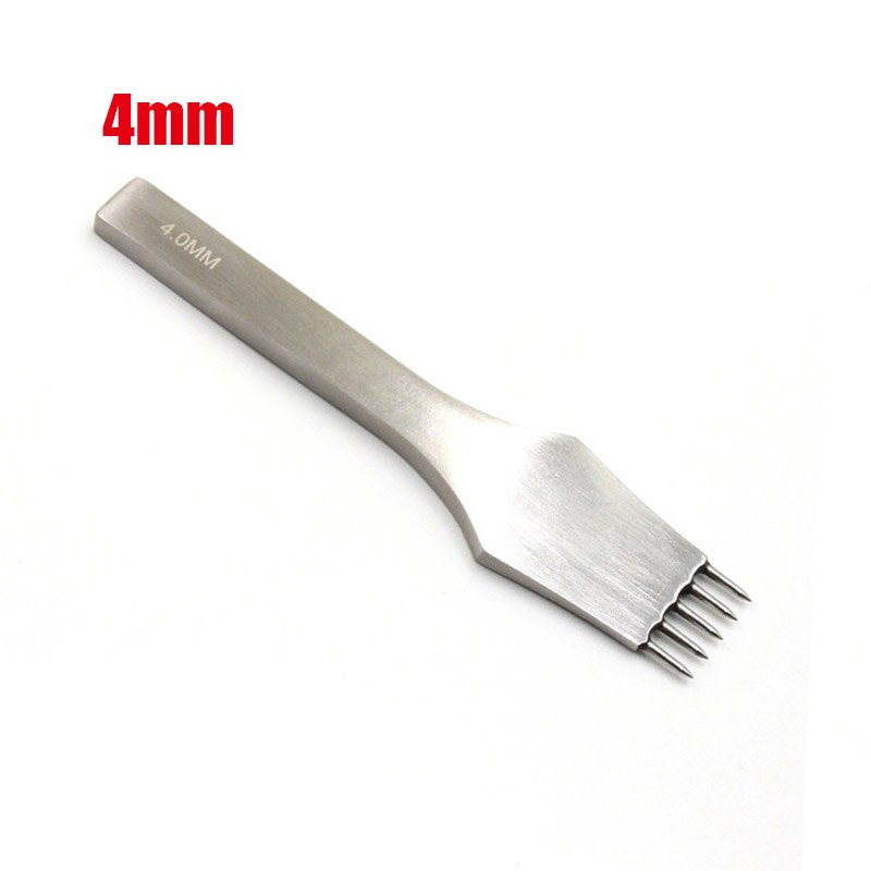 Herramienta de punzonado para manualidades de cuero, punzón, herramienta de costura de cuero, cincel de agujero circular de 3mm / 4mm / 5mm: 4mm 5 teeth