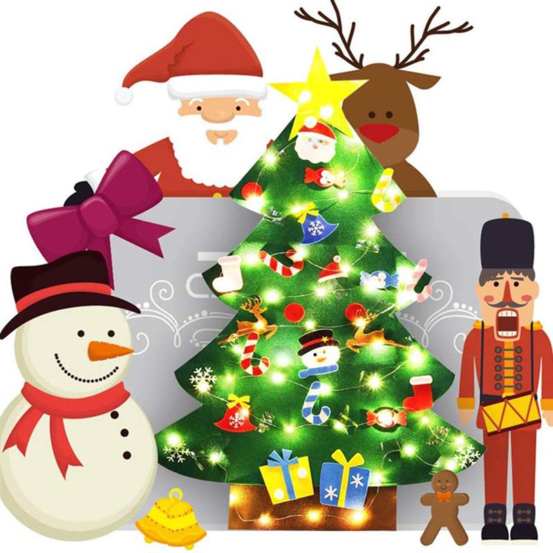Christmas Child DIY Luminous Felt Christmas Tree DIY Wall Christmas Tree Christmas Kids DIY Glowing Felt Christmas Tree