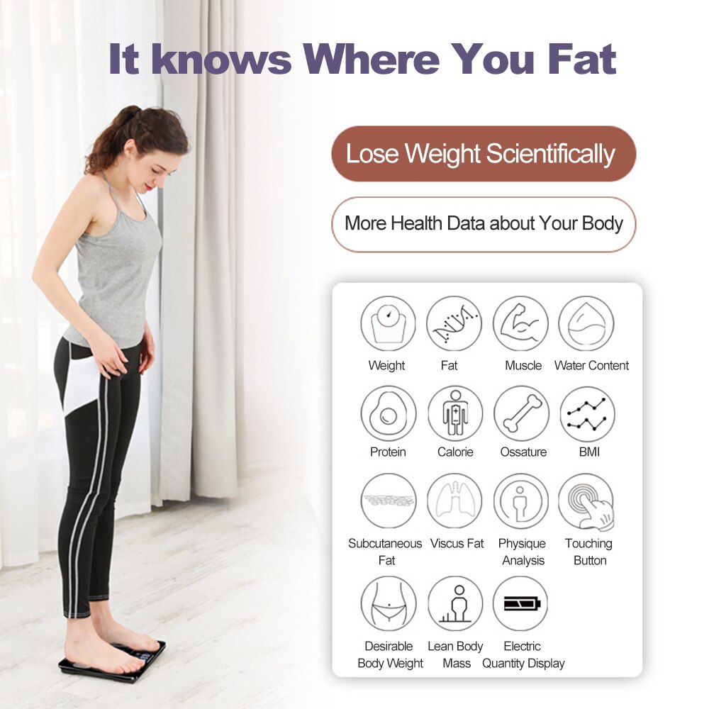 Household weight scale body fat electronic scale floor BMI electronic scale electronic scale water health precision smart scale