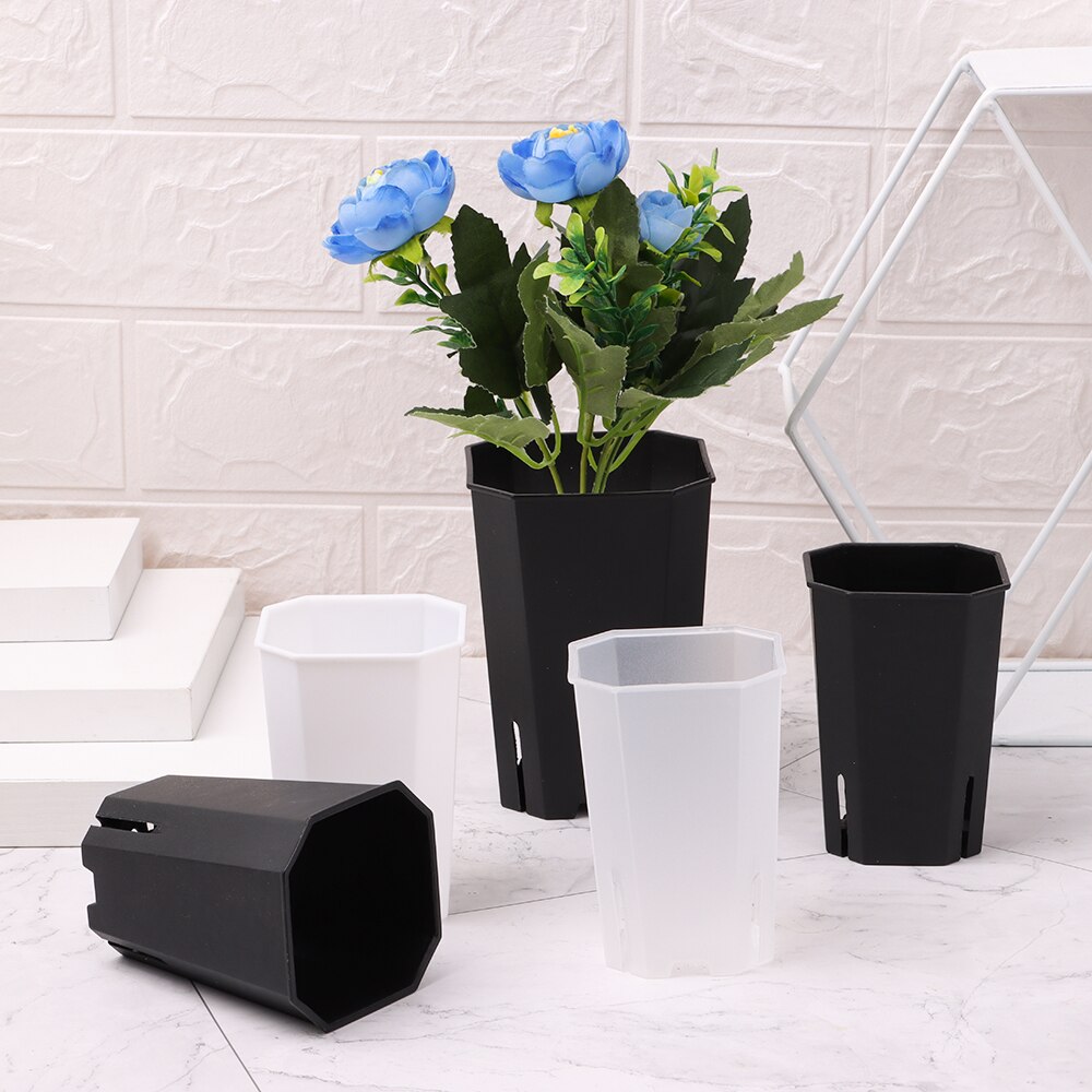 Plastics Side-opening Octagonal Square Pot Transparent/Black/White Succulent Flowerpot Vientiane Potted Plant Gardening Tool