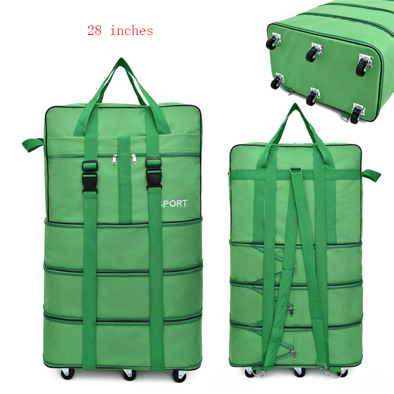 Bærbar rejsetaske rullende bagage stor kapacitet checket taske udtrækkelig rulle rygsæk bevægelig bagage oxford stof duffeltaske: H -5