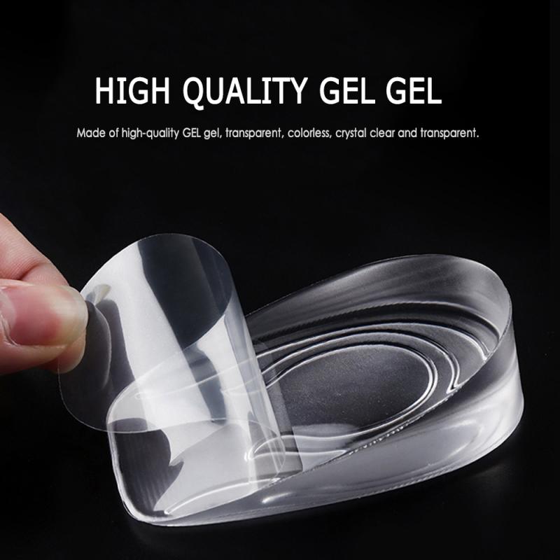 Almohadillas de Gel de silicona para el talón, para hombres y mujeres, Almohadillas protectoras para zapatos, cojín elástico, soporte para el arco, cuidado de los pies, 1-3cm