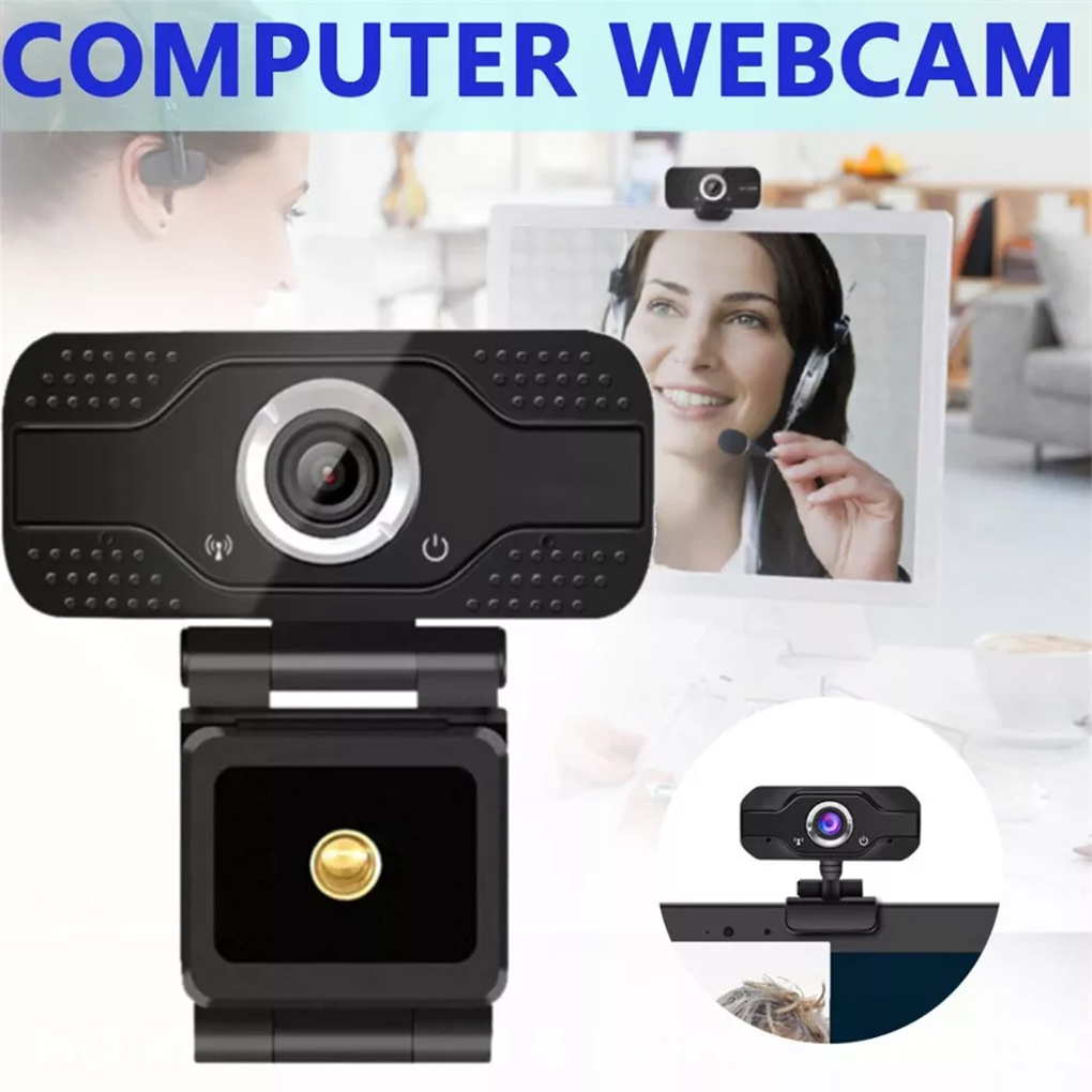 Webcam full hd 1080p com foco manual, câmera para computador com clipes universais, compatível com laptops, desktops e monitores, com microfone.