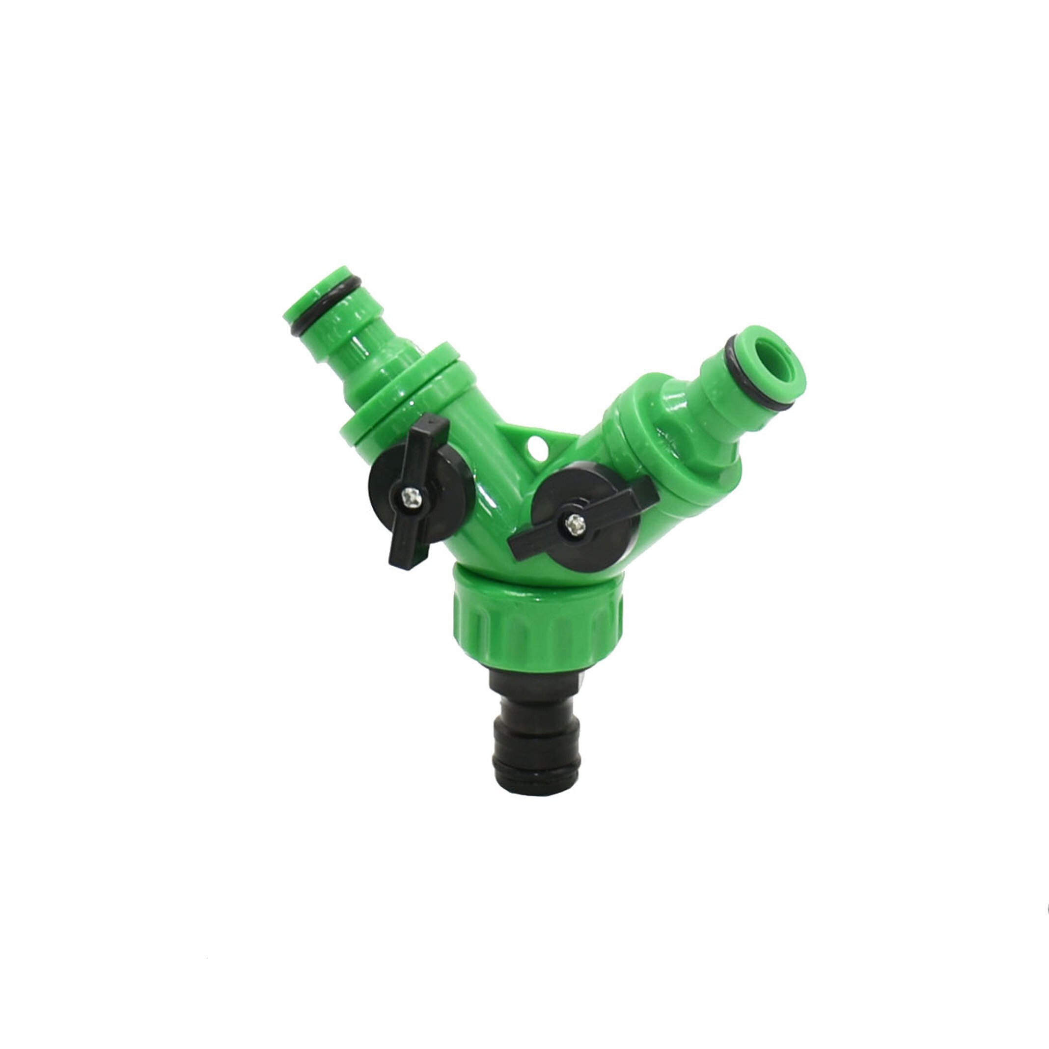 2-way Garden tap water splitter Female 1/2 3/4 garden hose Y splitter watering adjustable switch 1pcs: Silver