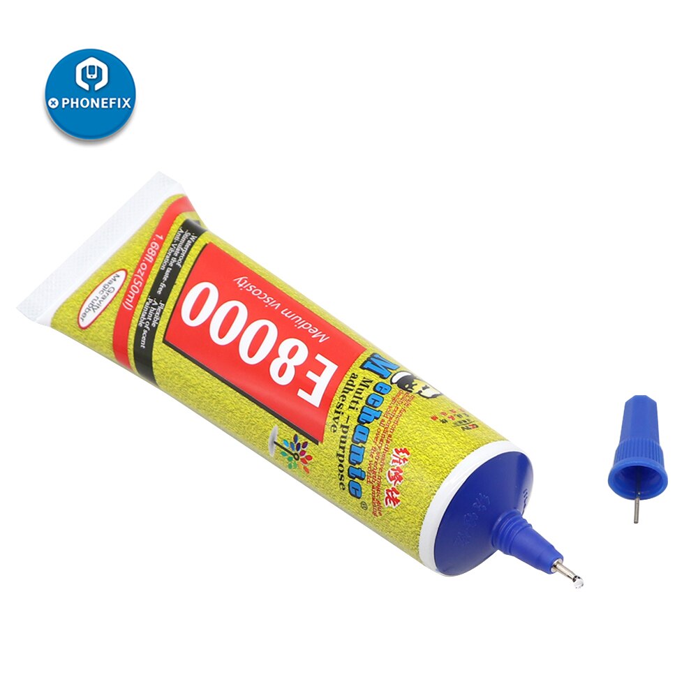 Mekaniker 15ml 50ml 110ml genomskinligt lim  e8000 industrilim flytande lim pasta lim glas träsmycken lcd reparation