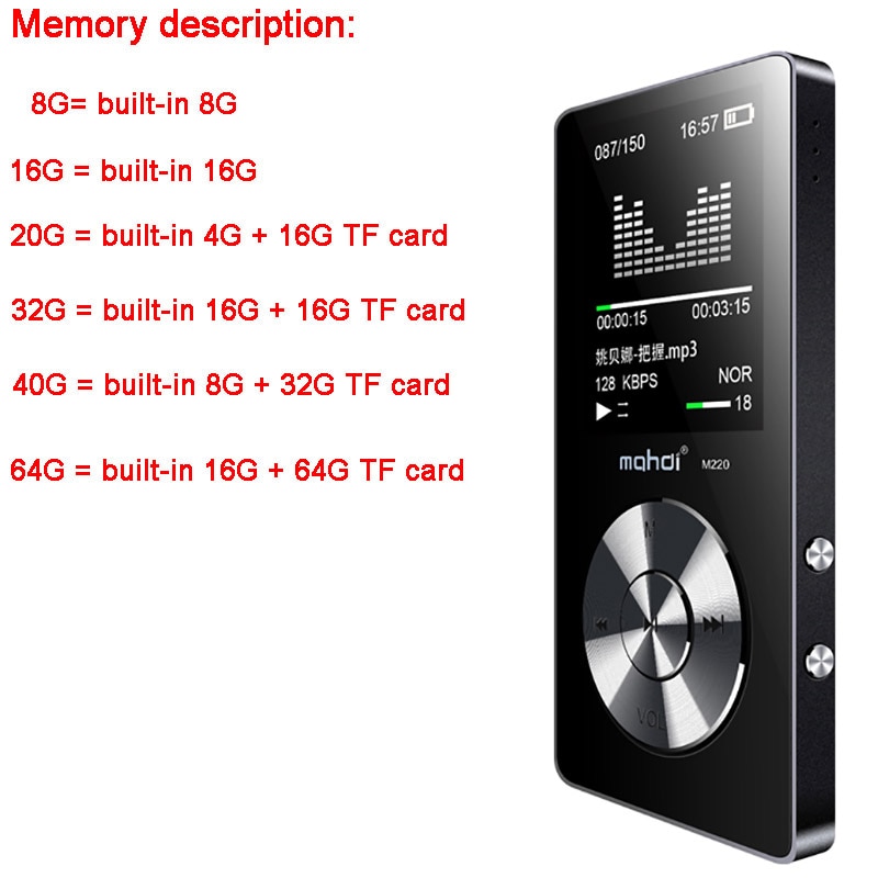 portable metal mp3 player Built-in Speakers e-book fm radio clock audio recorder flac lossless HIFI sports music video player