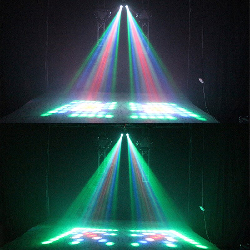 20w 64/128 st rgbw led mönster scenljus dubbel huvud luftskepp lampa projektor dj disco party lights cool effekter scenbelysning
