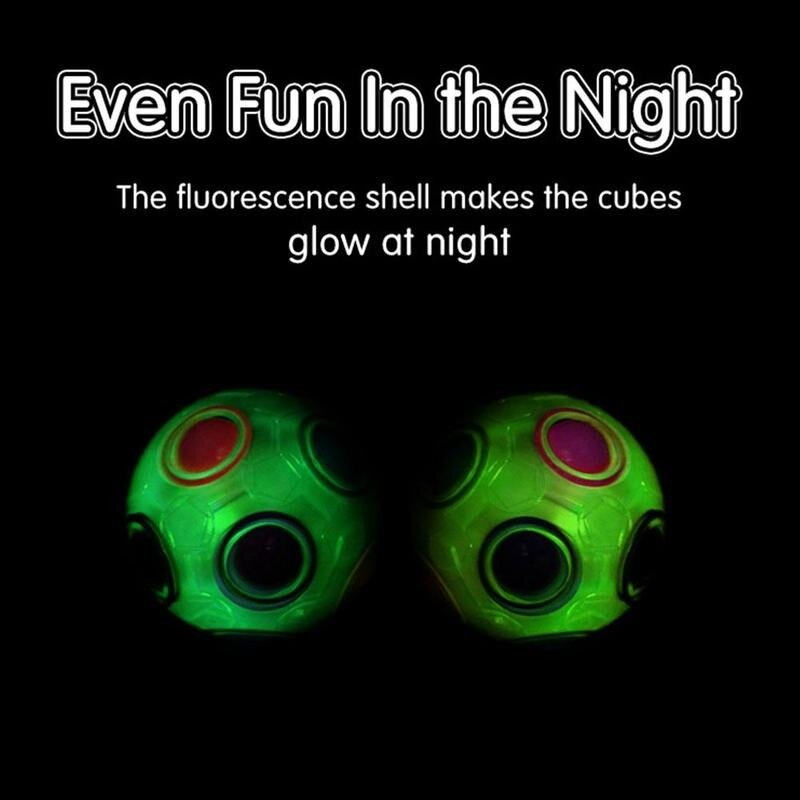 Fidget Toys Luminous Ball Stress Reliever Toy Rainbow Ball Fun Adult Cube Antistress Sensory Fidget Squishy Toy Creativity