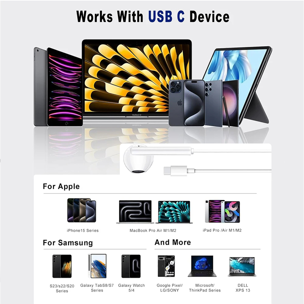 Originala trådbundna hörlurar för apple iphone 16 15 14 13 12 pro max usb c-hörlurar 11 xs  xr 7 8 6 lightning-tillbehör till öronproppar